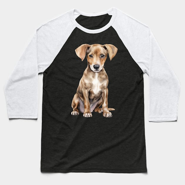 Puppy Azawakh Baseball T-Shirt by DavidBriotArt